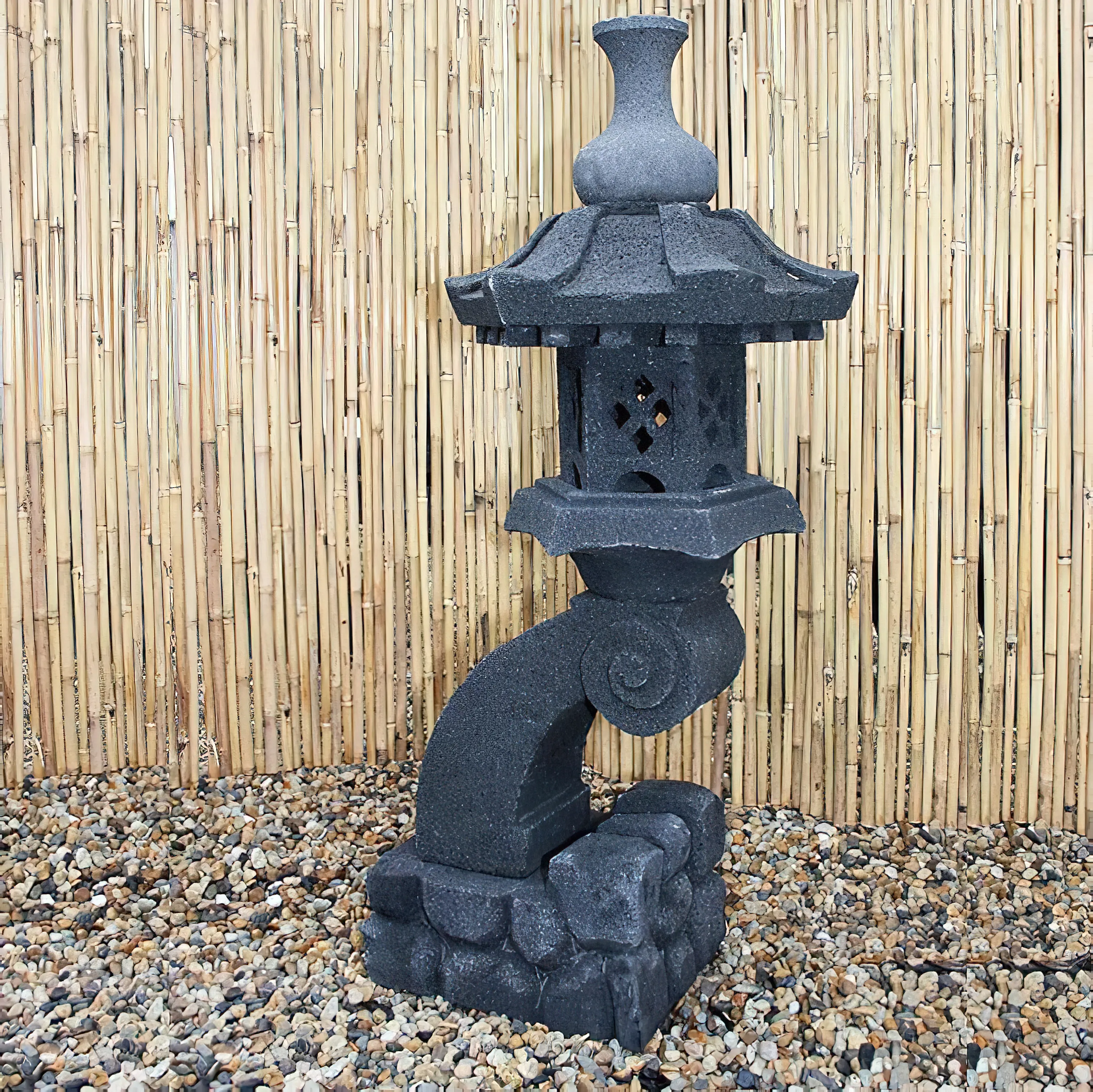 Lanterne japonaise pierre de lave 90cm